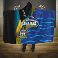 Bahamas Independence Day Hooded Blanket National Flag Style with Blue Marlin and Emblem