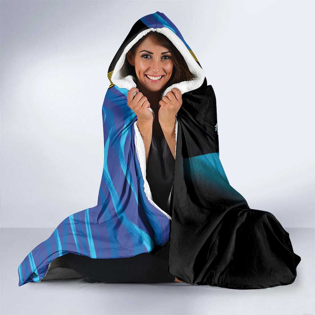 Bahamas Independence Day Hooded Blanket National Flag Style with Blue Marlin and Emblem