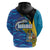 Bahamas Independence Day Hoodie National Flag Style with Blue Marlin and Emblem