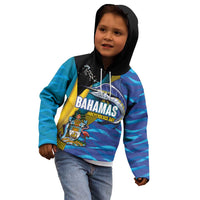Bahamas Independence Day Kid Hoodie National Flag Style with Blue Marlin and Emblem