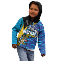 Bahamas Independence Day Kid Hoodie National Flag Style with Blue Marlin and Emblem