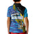 Bahamas Independence Day Kid Polo Shirt National Flag Style with Blue Marlin and Emblem