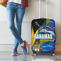 Bahamas Independence Day Luggage Cover National Flag Style with Blue Marlin and Emblem