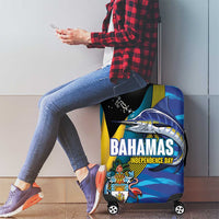Bahamas Independence Day Luggage Cover National Flag Style with Blue Marlin and Emblem
