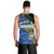 Bahamas Independence Day Men Tank Top National Flag Style with Blue Marlin and Emblem