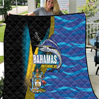 Bahamas Independence Day Quilt National Flag Style with Blue Marlin and Emblem