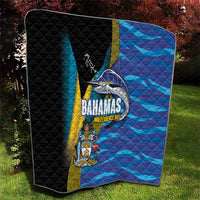 Bahamas Independence Day Quilt National Flag Style with Blue Marlin and Emblem