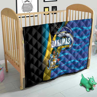 Bahamas Independence Day Quilt National Flag Style with Blue Marlin and Emblem