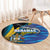 Bahamas Independence Day Round Carpet National Flag Style with Blue Marlin and Emblem