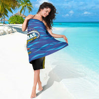 Bahamas Independence Day Sarong National Flag Style with Blue Marlin and Emblem