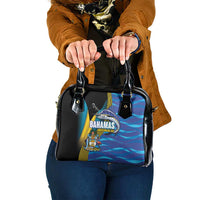 Bahamas Independence Day Shoulder Handbag National Flag Style with Blue Marlin and Emblem