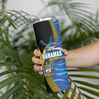 Bahamas Independence Day Skinny Tumbler National Flag Style with Blue Marlin and Emblem