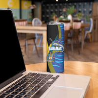 Bahamas Independence Day Skinny Tumbler National Flag Style with Blue Marlin and Emblem