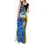 Bahamas Independence Day Tank Maxi Dress National Flag Style with Blue Marlin and Emblem