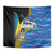 Bahamas Independence Day Tapestry National Flag Style with Blue Marlin and Emblem