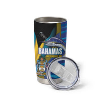 Bahamas Independence Day Tumbler Cup National Flag Style with Blue Marlin and Emblem