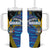 Bahamas Independence Day Tumbler With Handle National Flag Style with Blue Marlin and Emblem