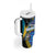 Bahamas Independence Day Tumbler With Handle National Flag Style with Blue Marlin and Emblem