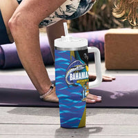 Bahamas Independence Day Tumbler With Handle National Flag Style with Blue Marlin and Emblem