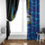 Bahamas Independence Day Window Curtain National Flag Style with Blue Marlin and Emblem