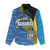 Bahamas Independence Day Women Casual Shirt National Flag Style with Blue Marlin and Emblem