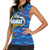 Bahamas Independence Day Women Sleeveless Polo Shirt National Flag Style with Blue Marlin and Emblem