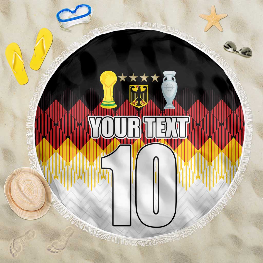 Custom Germany Football Beach Blanket Die Mannschaft Championship Titles World and Euro - Wonder Print Shop