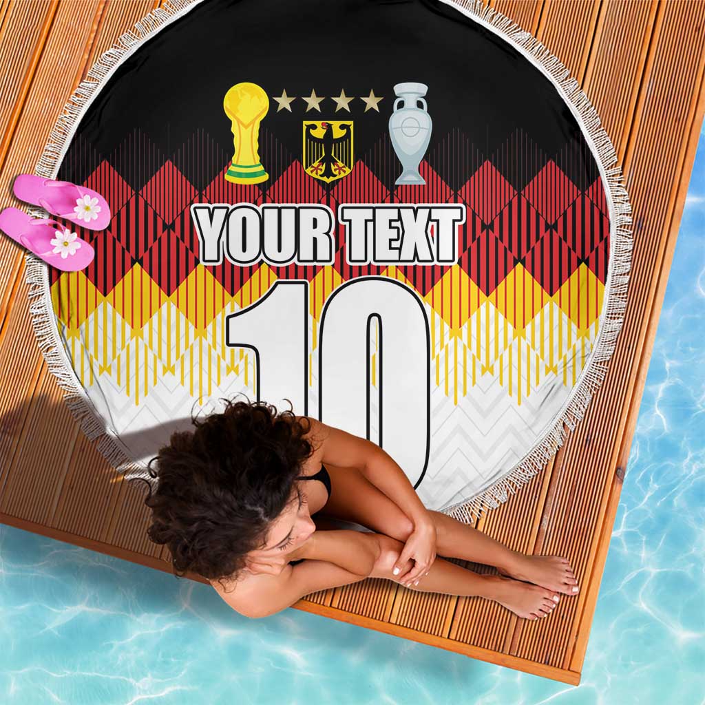Custom Germany Football Beach Blanket Die Mannschaft Championship Titles World and Euro - Wonder Print Shop