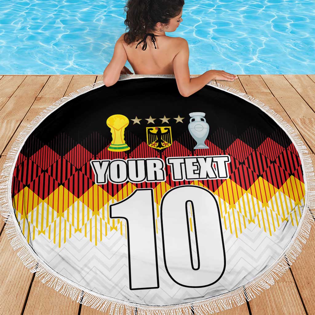 Custom Germany Football Beach Blanket Die Mannschaft Championship Titles World and Euro - Wonder Print Shop