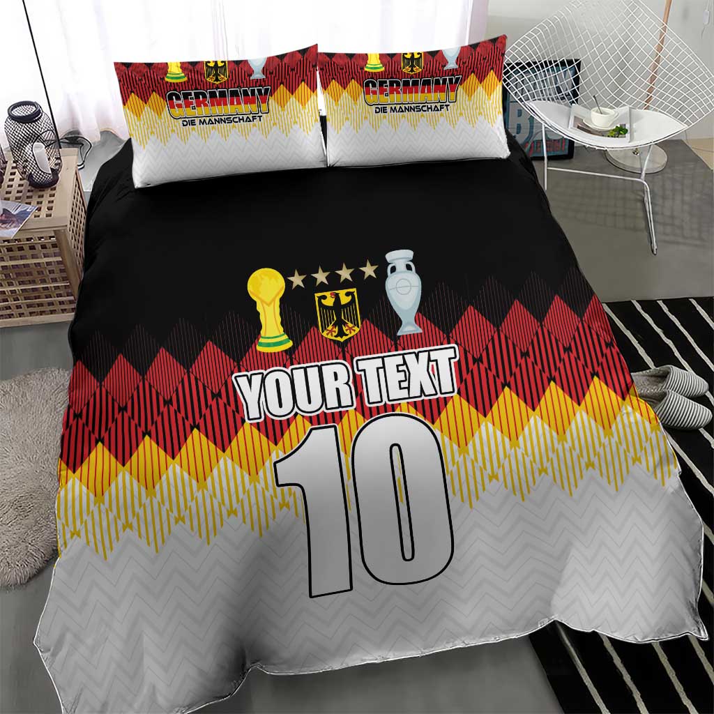 Custom Germany Football Bedding Set Die Mannschaft Championship Titles World and Euro - Wonder Print Shop