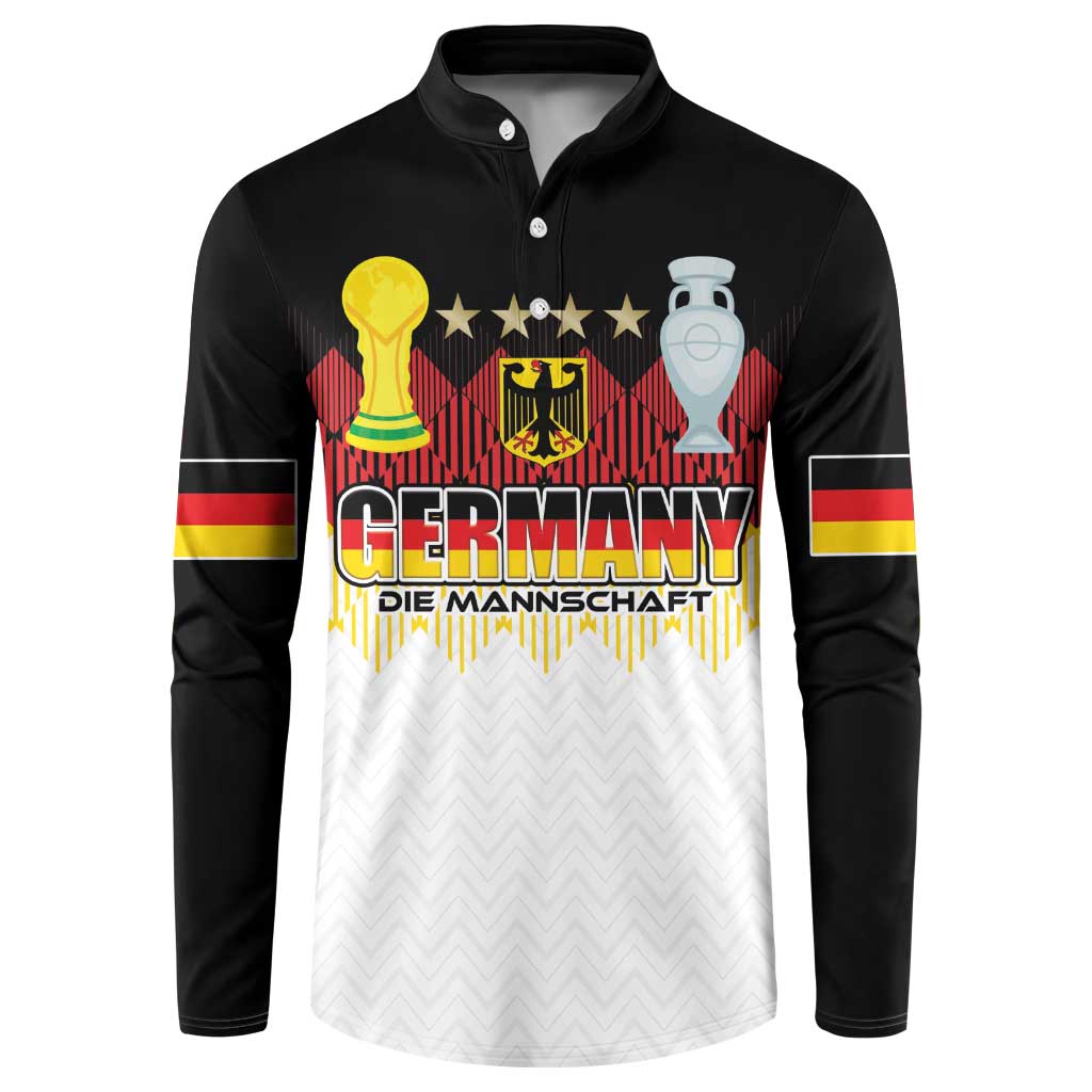 Custom Germany Football Button Sweatshirt Die Mannschaft Championship Titles World and Euro - Wonder Print Shop
