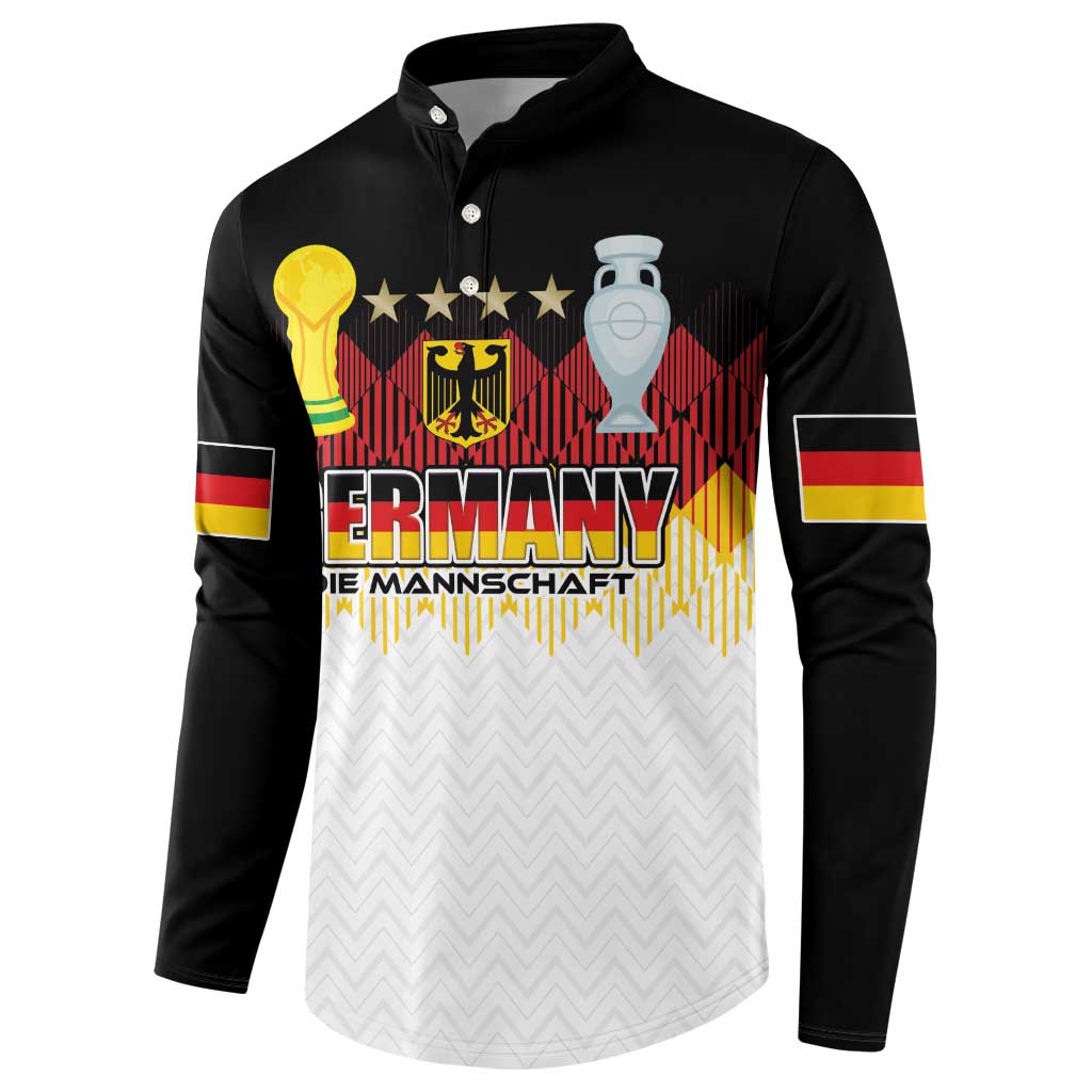 Custom Germany Football Button Sweatshirt Die Mannschaft Championship Titles World and Euro - Wonder Print Shop
