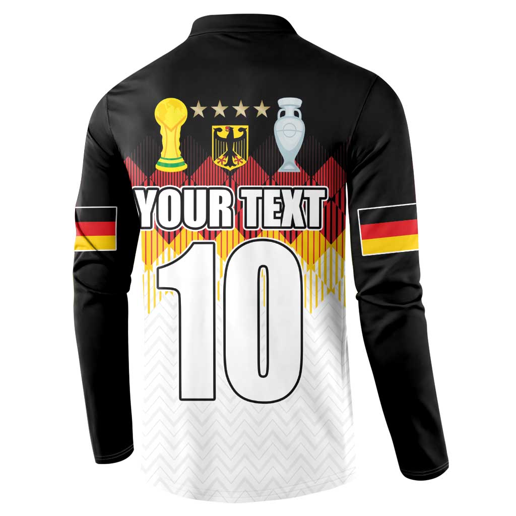 Custom Germany Football Button Sweatshirt Die Mannschaft Championship Titles World and Euro - Wonder Print Shop