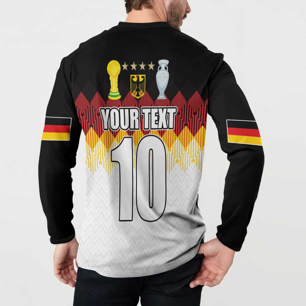 Custom Germany Football Button Sweatshirt Die Mannschaft Championship Titles World and Euro - Wonder Print Shop