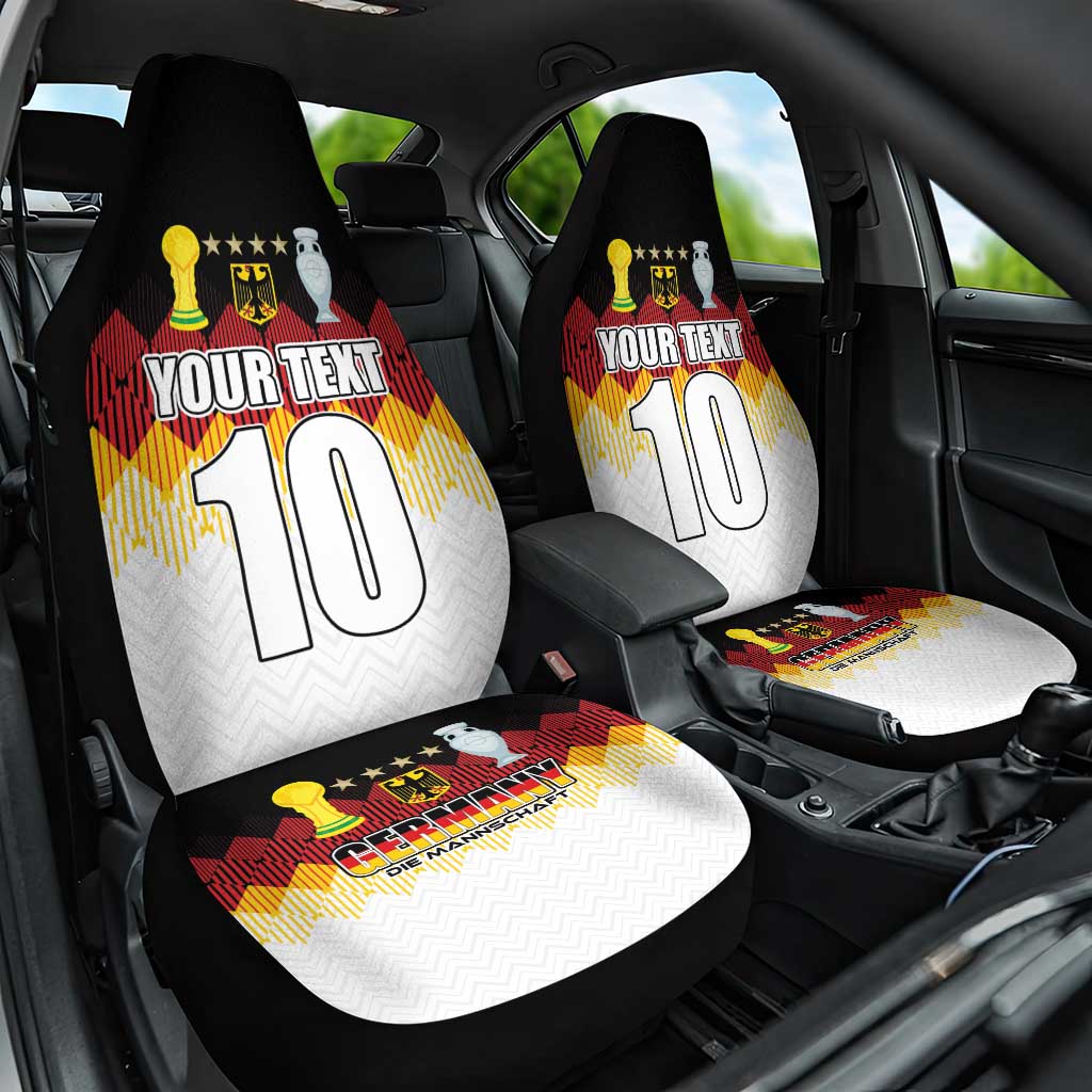Custom Germany Football Car Seat Cover Die Mannschaft Championship Titles World and Euro - Wonder Print Shop