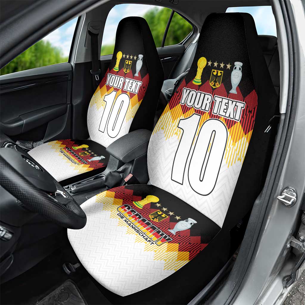 Custom Germany Football Car Seat Cover Die Mannschaft Championship Titles World and Euro - Wonder Print Shop