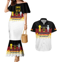 Custom Germany Football Couples Matching Mermaid Dress and Hawaiian Shirt Die Mannschaft Championship Titles World and Euro - Wonder Print Shop