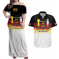 Custom Germany Football Couples Matching Off Shoulder Maxi Dress and Hawaiian Shirt Die Mannschaft Championship Titles World and Euro - Wonder Print Shop