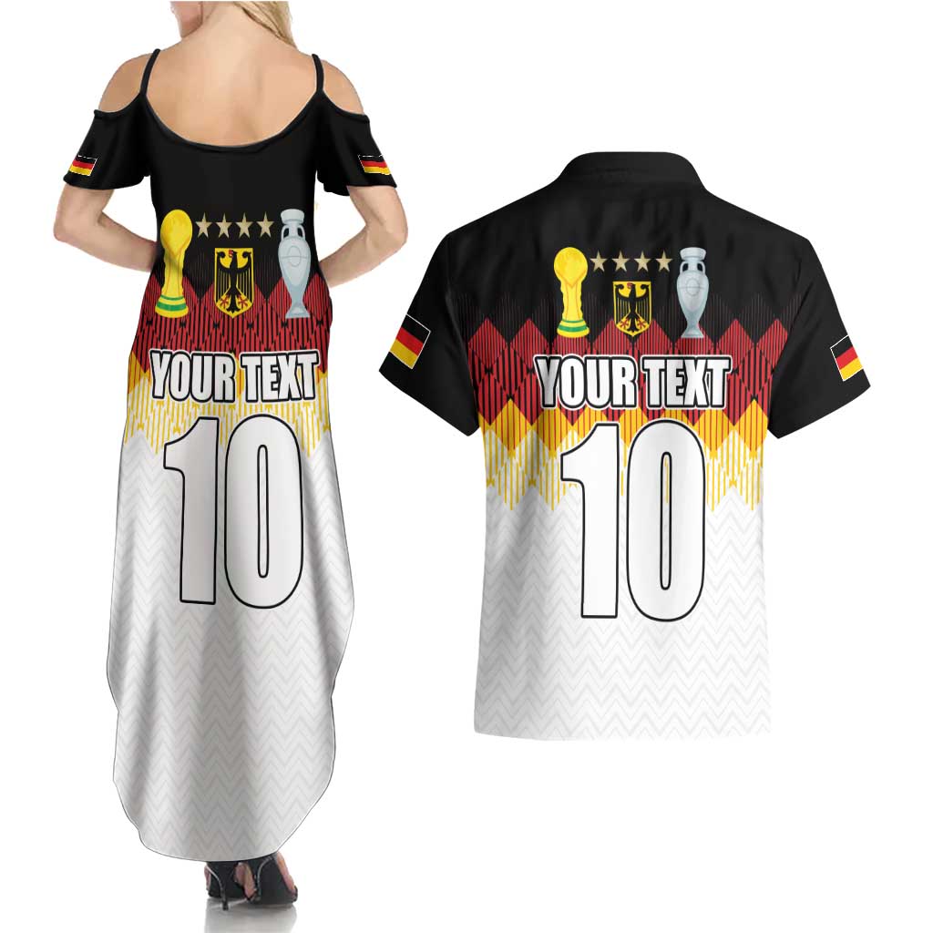 Custom Germany Football Couples Matching Summer Maxi Dress and Hawaiian Shirt Die Mannschaft Championship Titles World and Euro - Wonder Print Shop