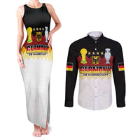 Custom Germany Football Couples Matching Tank Maxi Dress and Long Sleeve Button Shirt Die Mannschaft Championship Titles World and Euro - Wonder Print Shop