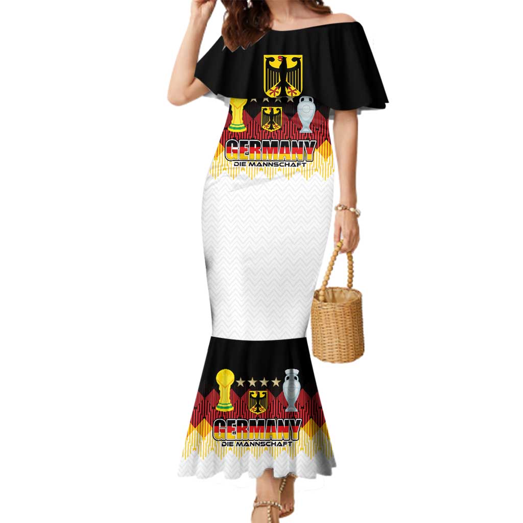 Custom Germany Football Family Matching Mermaid Dress and Hawaiian Shirt Die Mannschaft Championship Titles World and Euro - Wonder Print Shop