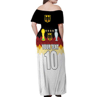 Custom Germany Football Family Matching Off Shoulder Maxi Dress and Hawaiian Shirt Die Mannschaft Championship Titles World and Euro - Wonder Print Shop