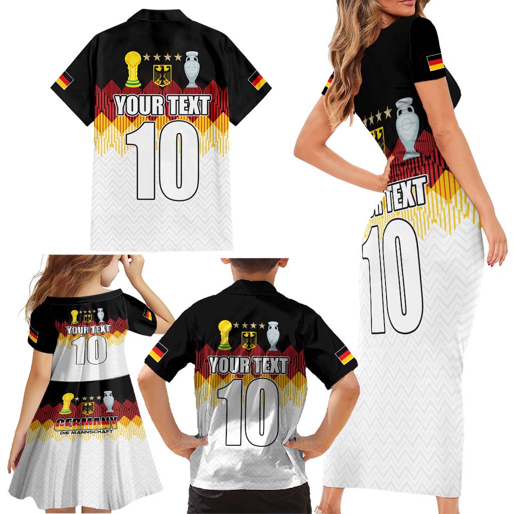 Custom Germany Football Family Matching Short Sleeve Bodycon Dress and Hawaiian Shirt Die Mannschaft Championship Titles World and Euro - Wonder Print Shop