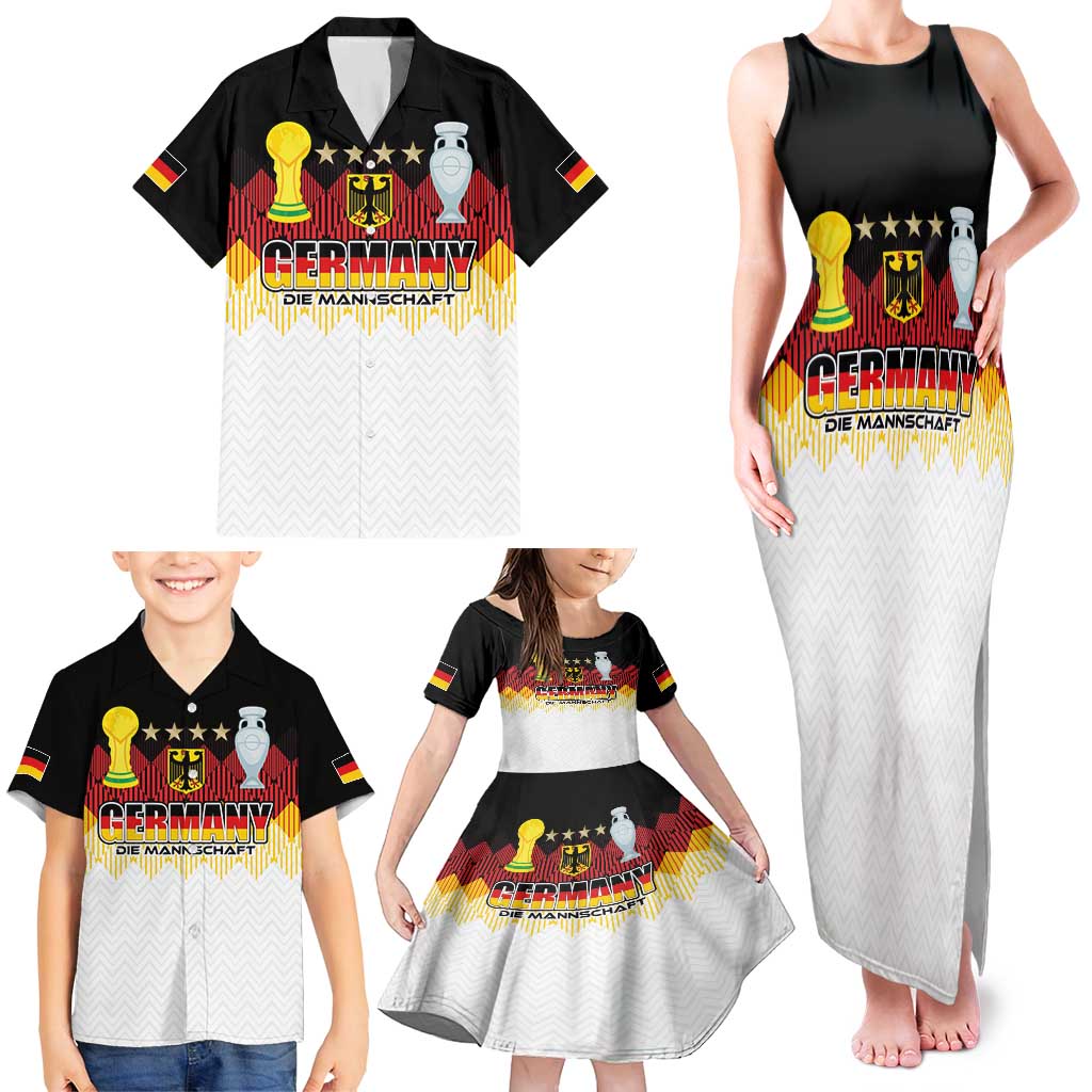 Custom Germany Football Family Matching Tank Maxi Dress and Hawaiian Shirt Die Mannschaft Championship Titles World and Euro - Wonder Print Shop