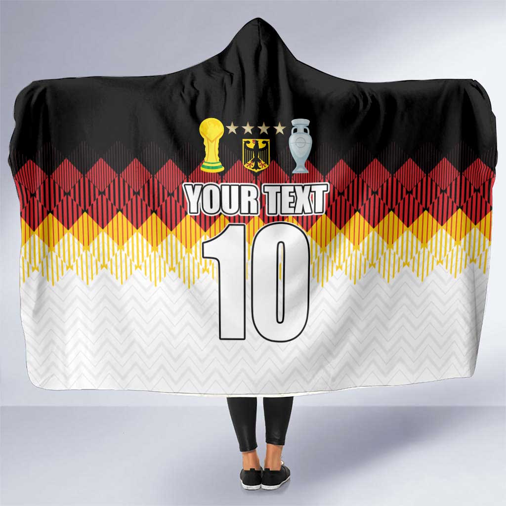 Custom Germany Football Hooded Blanket Die Mannschaft Championship Titles World and Euro