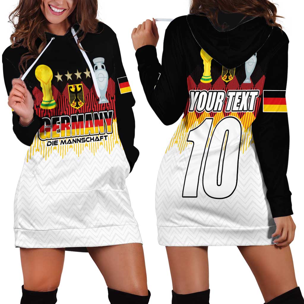 Custom Germany Football Hoodie Dress Die Mannschaft Championship Titles World and Euro - Wonder Print Shop