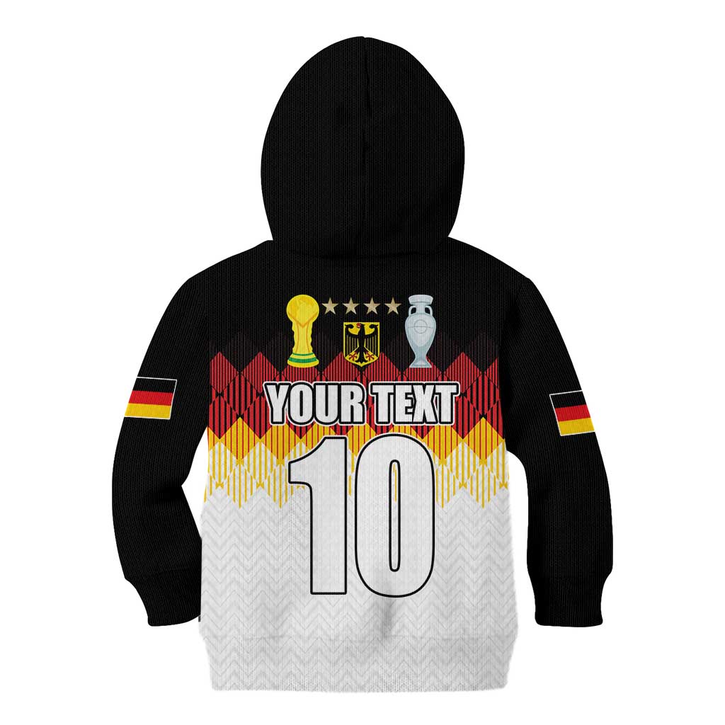 Custom Germany Football Kid Hoodie Die Mannschaft Championship Titles World and Euro - Wonder Print Shop