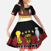 Custom Germany Football Kid Short Sleeve Dress Die Mannschaft Championship Titles World and Euro - Wonder Print Shop