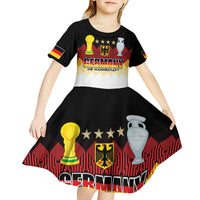 Custom Germany Football Kid Short Sleeve Dress Die Mannschaft Championship Titles World and Euro - Wonder Print Shop