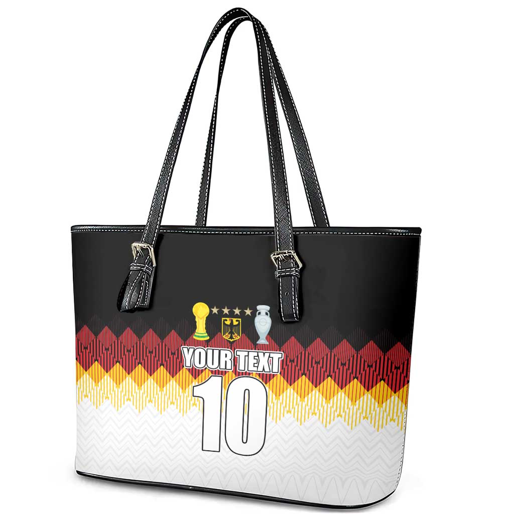 Custom Germany Football Leather Tote Bag Die Mannschaft Championship Titles World and Euro - Wonder Print Shop